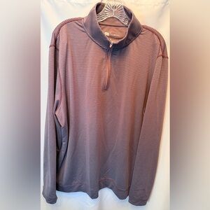 Onward Reserve Men’s Size XL 1/4 Zip Performance Pullover Red Gray Stripe